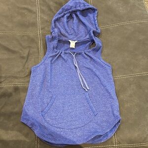 Athleta GAP XS sleeveless hoodie Heather royal blue